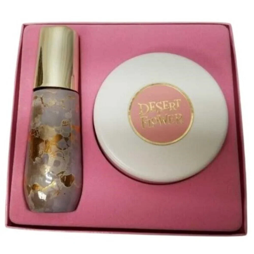 DESERT FLOWER Vintage Cologne Dusting Powder Set Shulton Patchouli Jasmine Musk